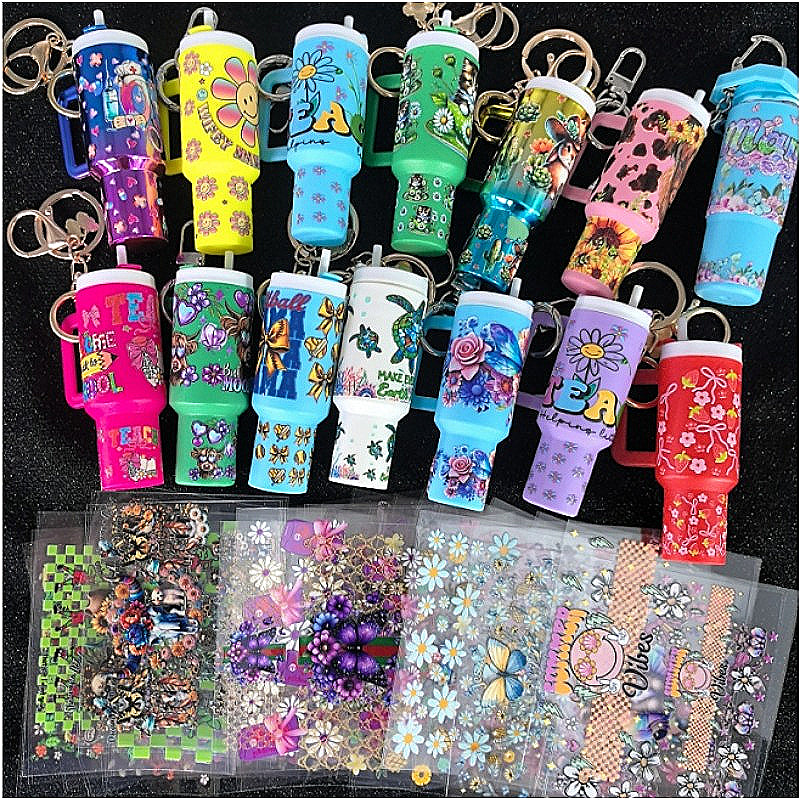 Wholesale Random 20pcs 50pcs 100pcs Cartoon Pattern Mini Travel  Cup Sticker